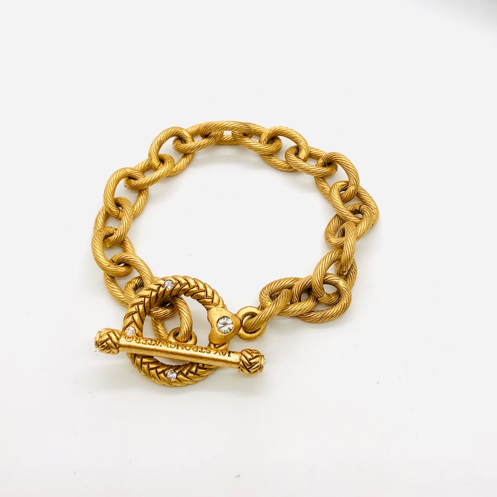 Vintage Jay Strongwater Gold Crystal Bracelet